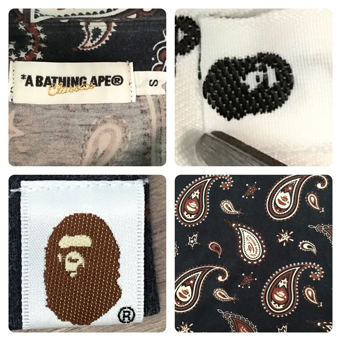 BAPE APE FACE ペイズリー柄 ポロシャツ a bathing ape APE FACE ペイズリー柄 ポロシャツ Sサイズ ネイビー a bathing BAPE