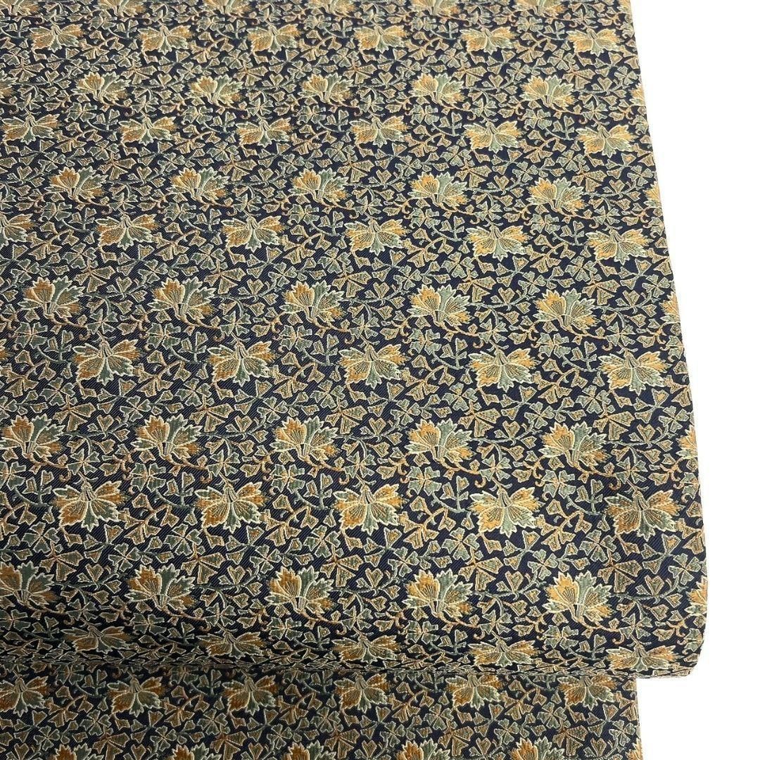 未着用 花模様 唐草 ネイビーカラー 袋帯 着物 023a p - メルカリ