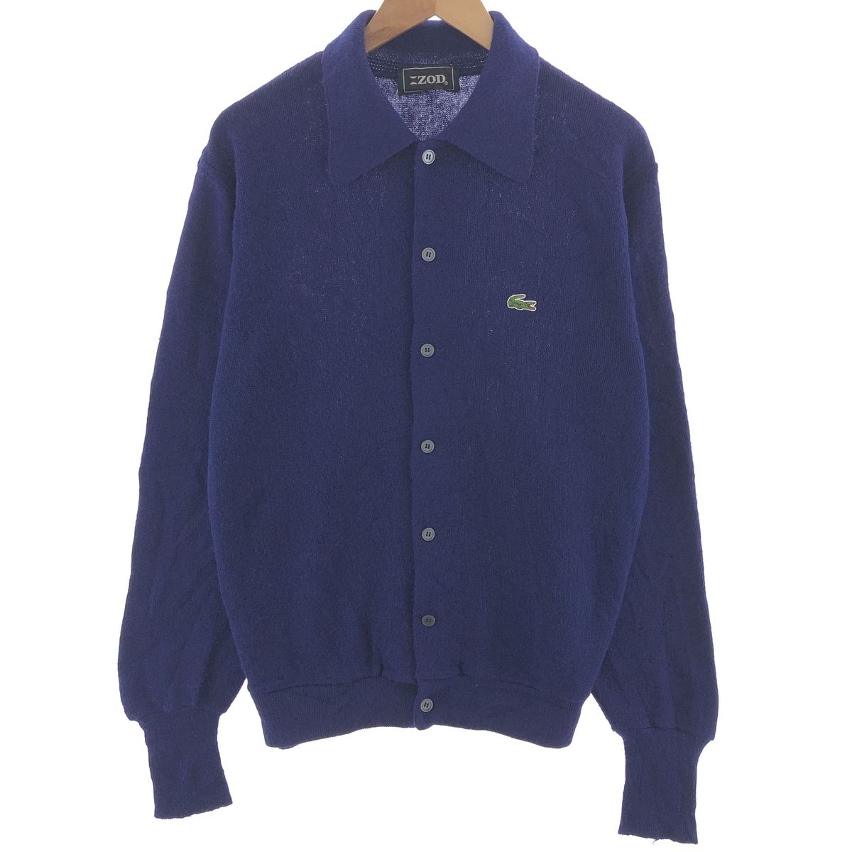 古着 ラコステ LACOSTE IZOD 襟付き アクリルニットカーディガン 