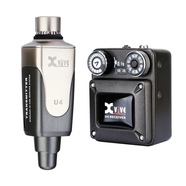 ワイヤレス イヤモニ XVIVE XV-U4 U4 インイヤーモニター デジタルワイヤレス システム SHURE SE215SPE-RD-A レッド カナル型 高遮音性 イヤホン SET