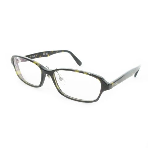 レイバン RAY BAN 眼鏡 アイウェア セルフレーム フルリム スクエア べっ甲柄 ロゴ 度入り 55□16 145 茶 ブラウン RB5385D |AO5 GY17