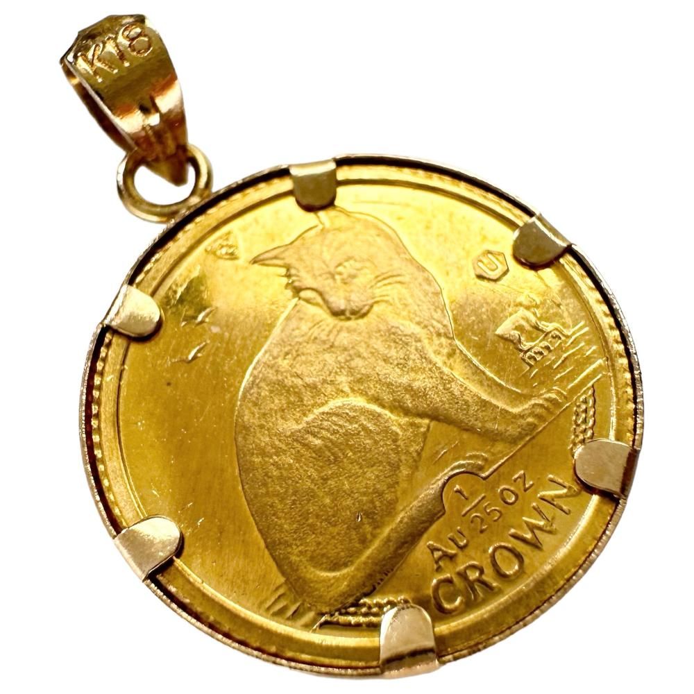 ペンダントトップ マン島キャット金貨 1/25oz K24 - メルカリ