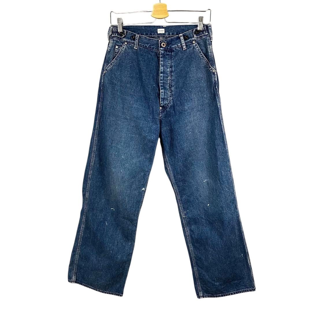 chimala ウエストアジャスタブル シンチバック デニムパンツ 26 ブルー  