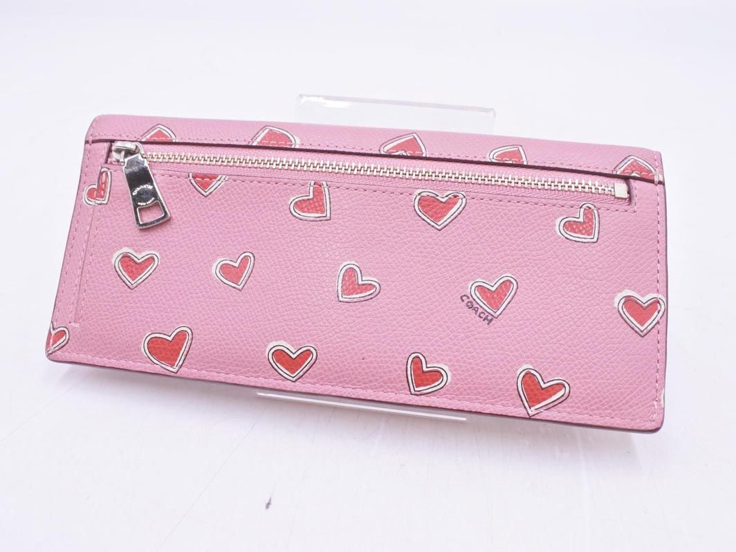 COACH ハート柄 長財布 ゴールド/ピンク COACHコーチハート柄 長財布 中古｜Yahoo!フリマ（旧PayPayフリマ）