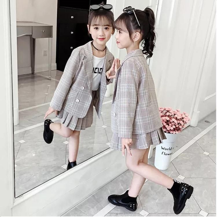 スーツ 入学式 女の子 フォーマルスーツ チェック柄 子供服 子供スーツ 卒業式 2点セット ジュニア服 七五三 発表会 カジュアル