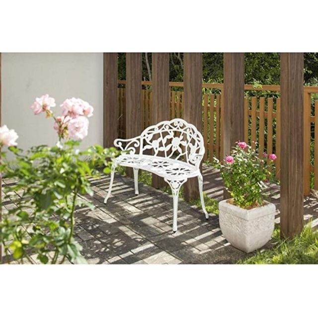 タカショー Takasho 庭家具 ローズガーデンベンチ ホワイト TGF-13-01WSN ベンチ 花台 お庭 テラス HRDEVELOPMENT_JP