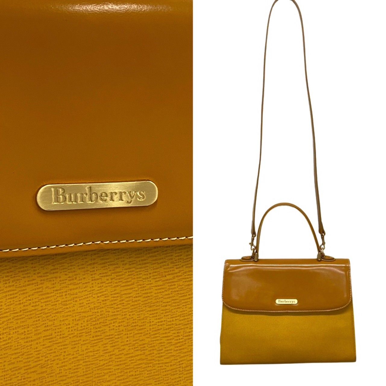 極 美品 Burberrys バーバリーズ ロゴ 金具 ノバチェック レザー 本革 