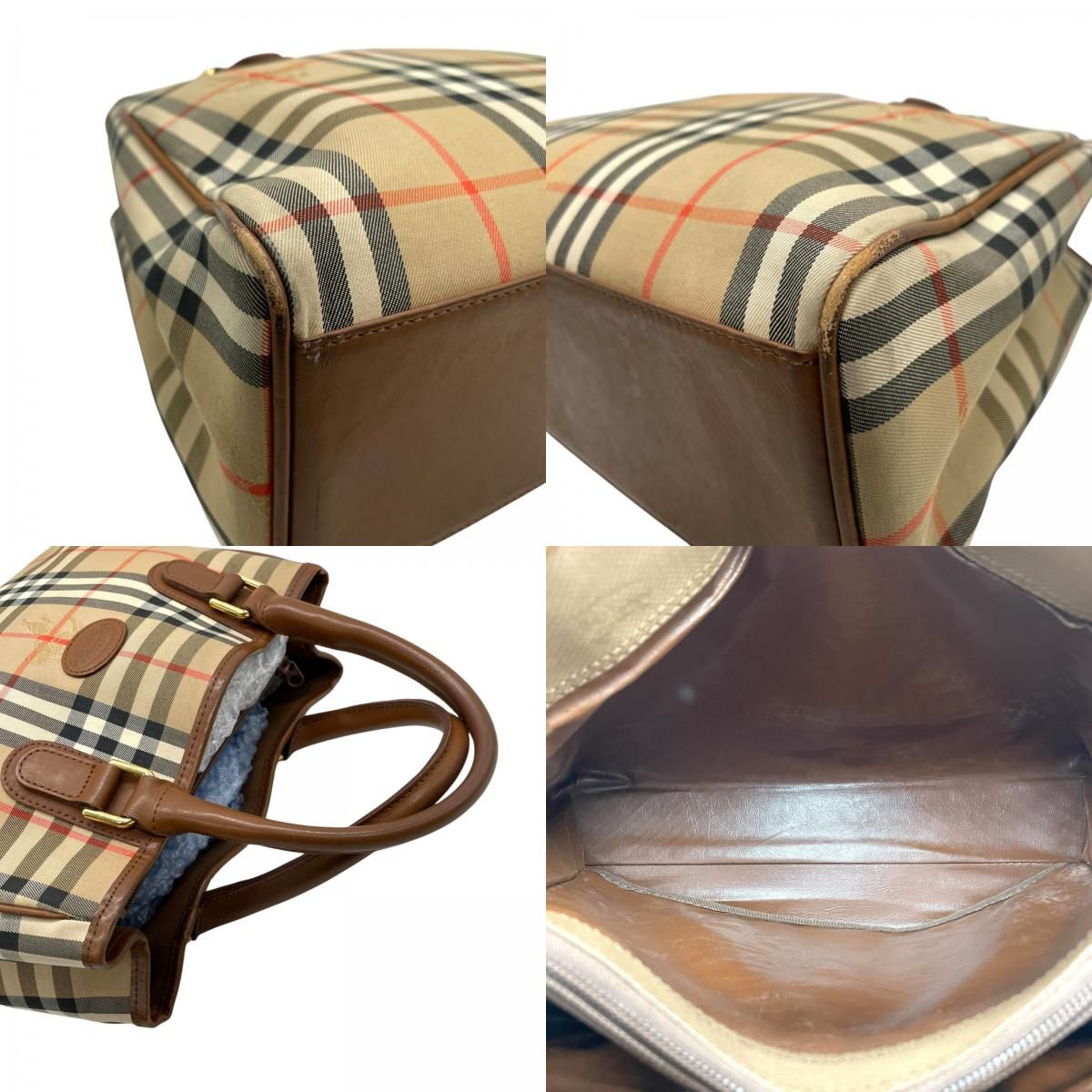 美品 BURBERRY バーバリー ノバチェック ハンドバッグ シャドー