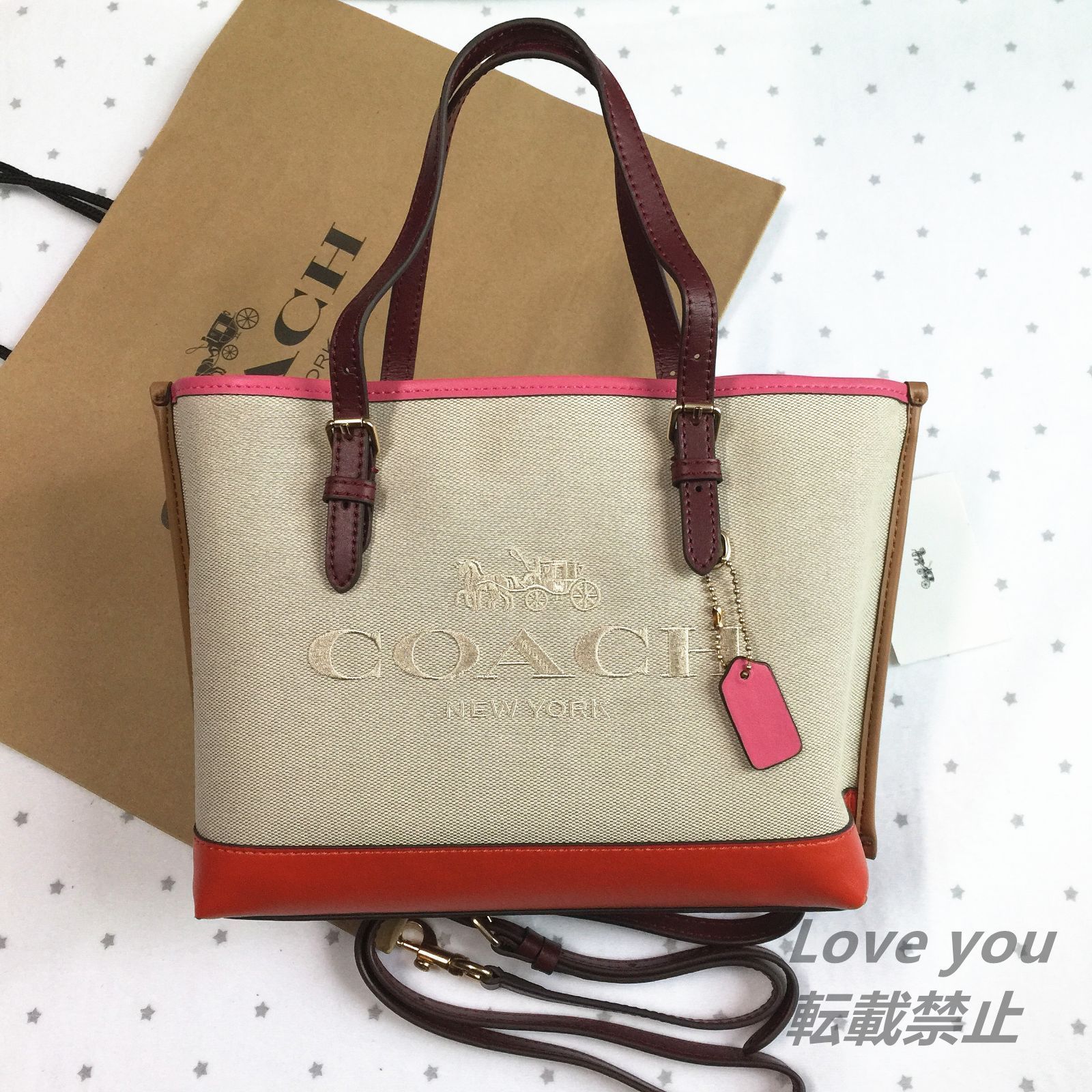 COACHトートバッグ 22フィールド ホース なけれ アンド キャリッジ新品  