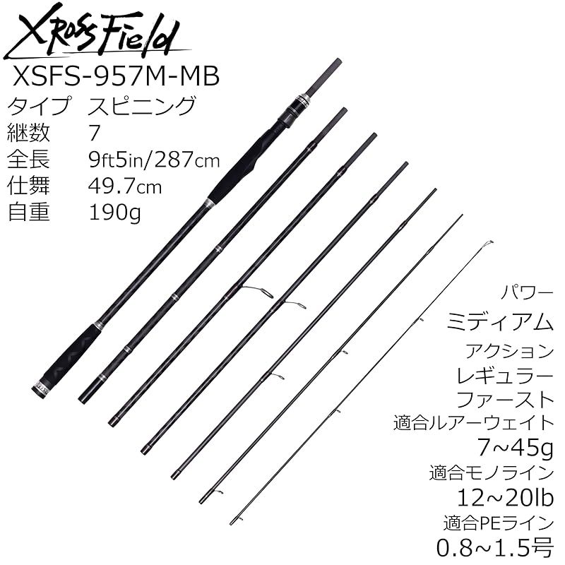 Abu Garcia アブガルシア XrossField クロスフィールド XSFS-957 M-MB ロッド モバイル マルチピース