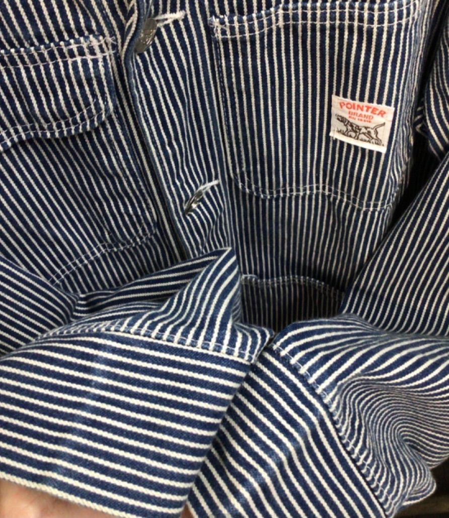 POINTER BRANDカバーオール ヒッコリーストライプ USA製 L POINTER