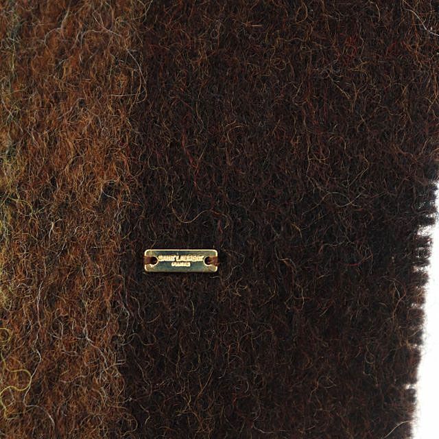 サンローラン パリ SAINT LAURENT PARIS ロゴ プレート チェック柄