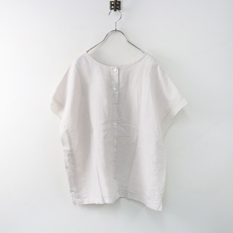 極美品 定価2万 2024SS ネストローブ nest Robe リネン近江晒しレース 