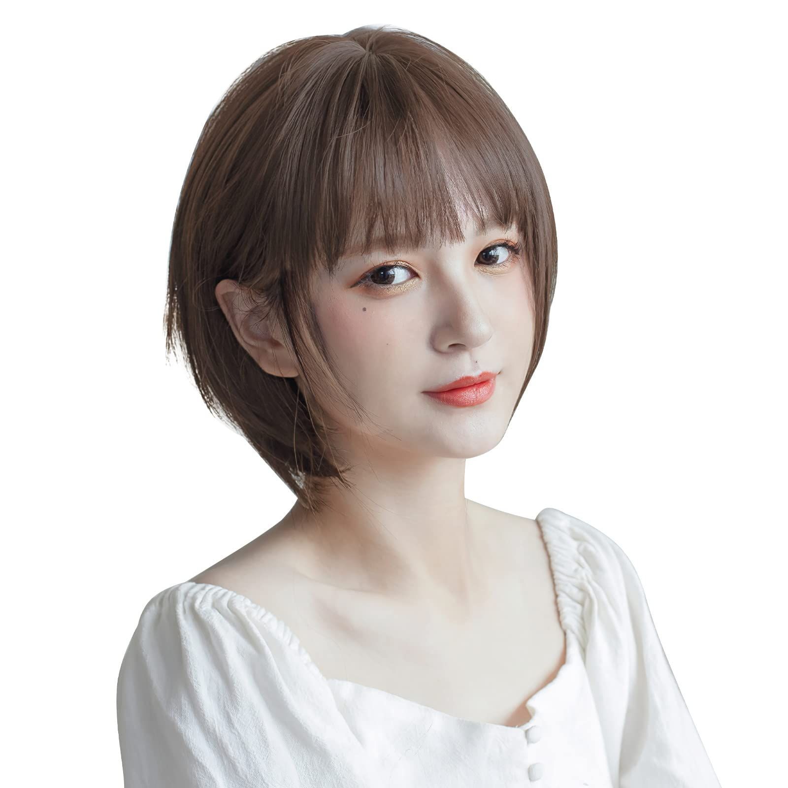 ファッション 小顔 ストレート レディーズ Bob ・空気前髪】フルウィッグ 女性用 ・無反射 【耐熱性繊維 ナチュラル ARZER wig ショート ボブ ブラックネット付き ウィッグ