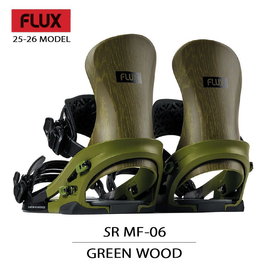 25-26 FLUX フラックス SR MF-06 GREEN WOOD グリーン カーキ バインディング ビンディング 2026 スノーボード メンズ レディース 木