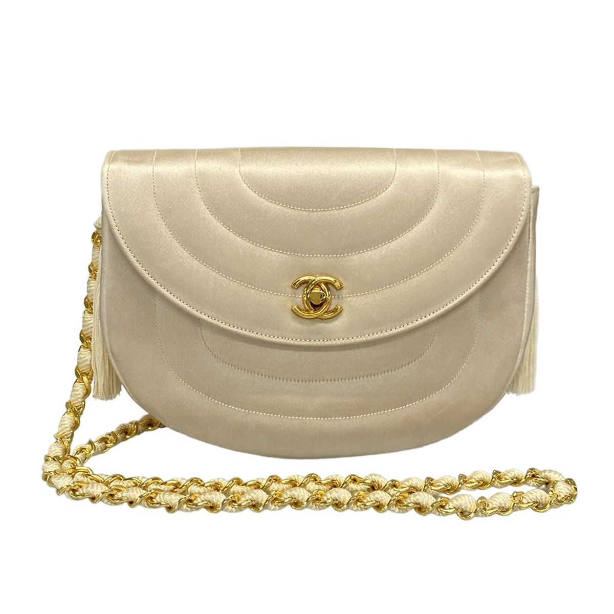CHANEL(シャネル) ショルダーバッグ - ベージュ ハーフムーン