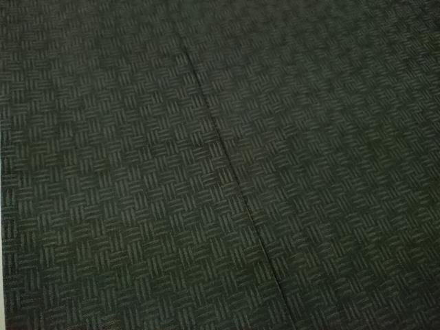 平和屋本店□極上 男性 お召 キングサイズ 網目文 羊羹色地 逸品