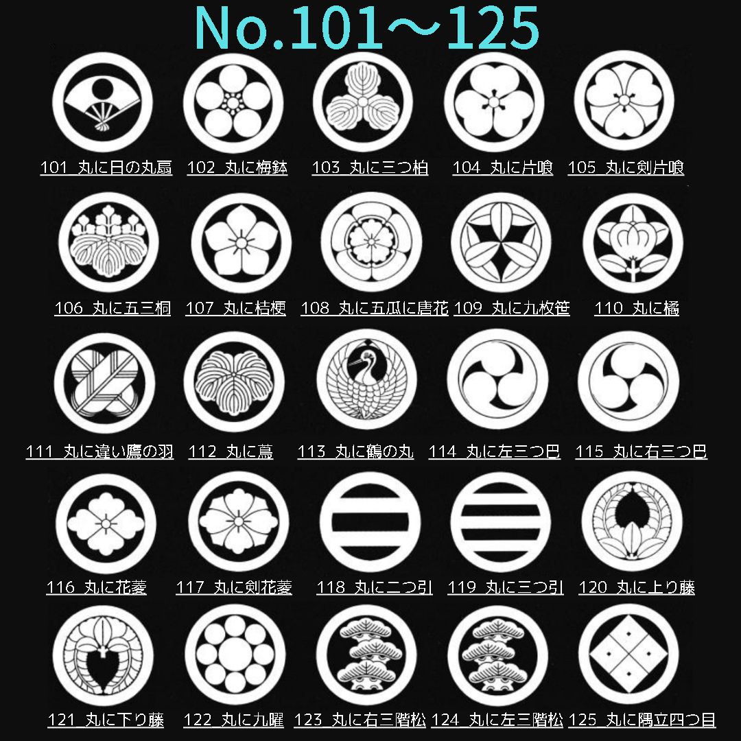 家紋シール 6枚組 (No.111～120) 男性黒紋付用(直径約40mm