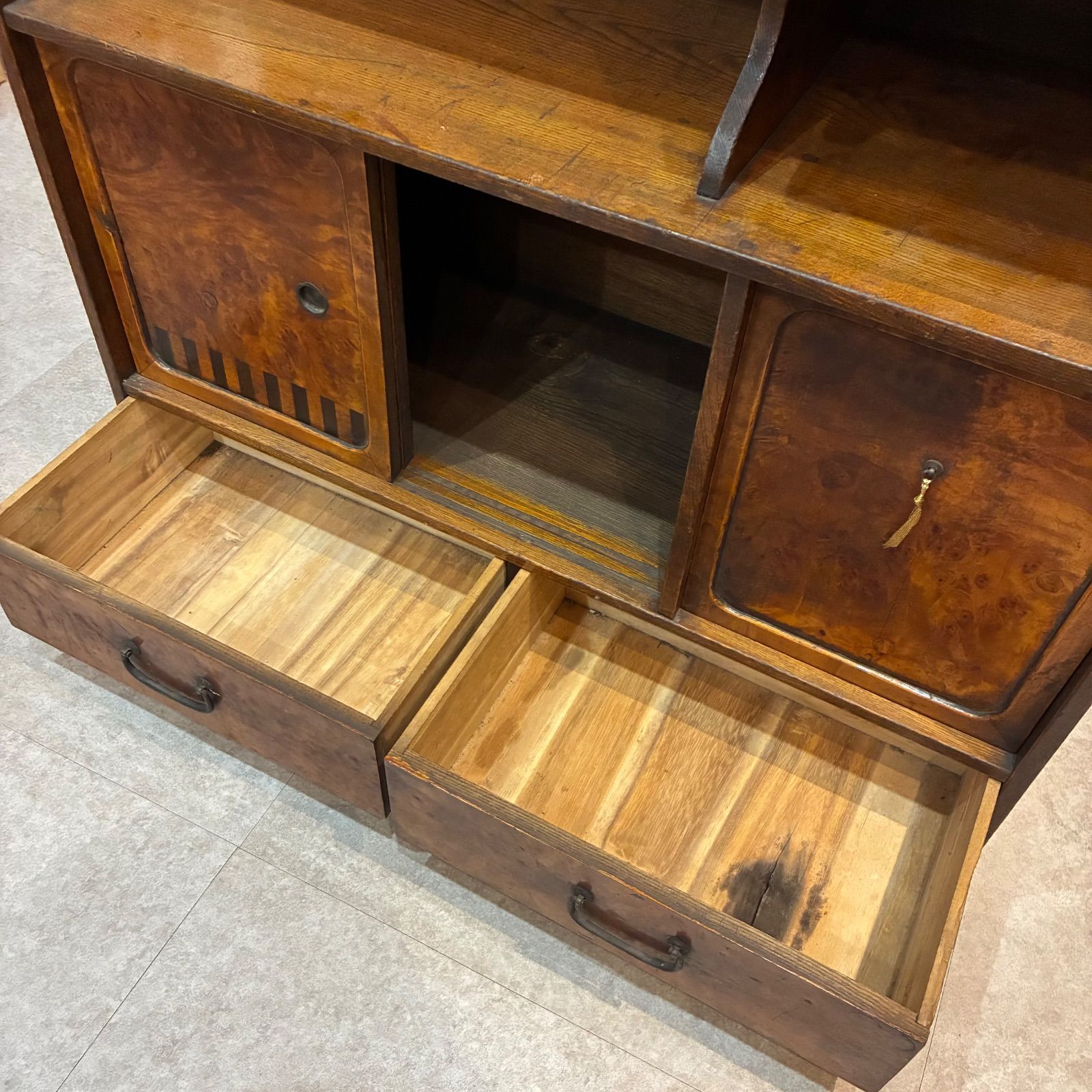 ヴィンテージ雑貨入れ アンティーク調収納家具