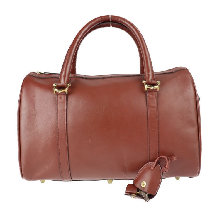 CARTIER カルティエ ハンドバッグ レザー ボルドー ゴールド金具