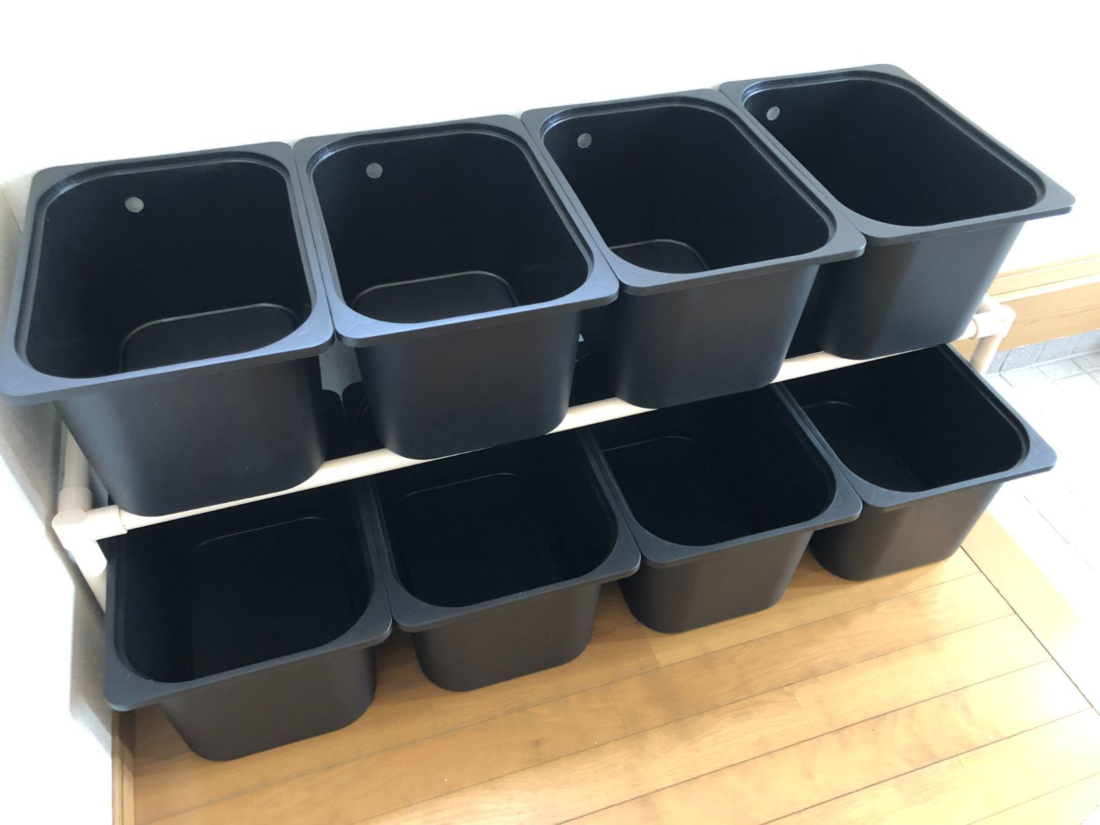 メダカ飼育ラック ブラック【接着剤付】 NVBOX13を8個置けます メダカ飼育ラック ブラック コンパクト 【接着剤付】 NVBOX13 4