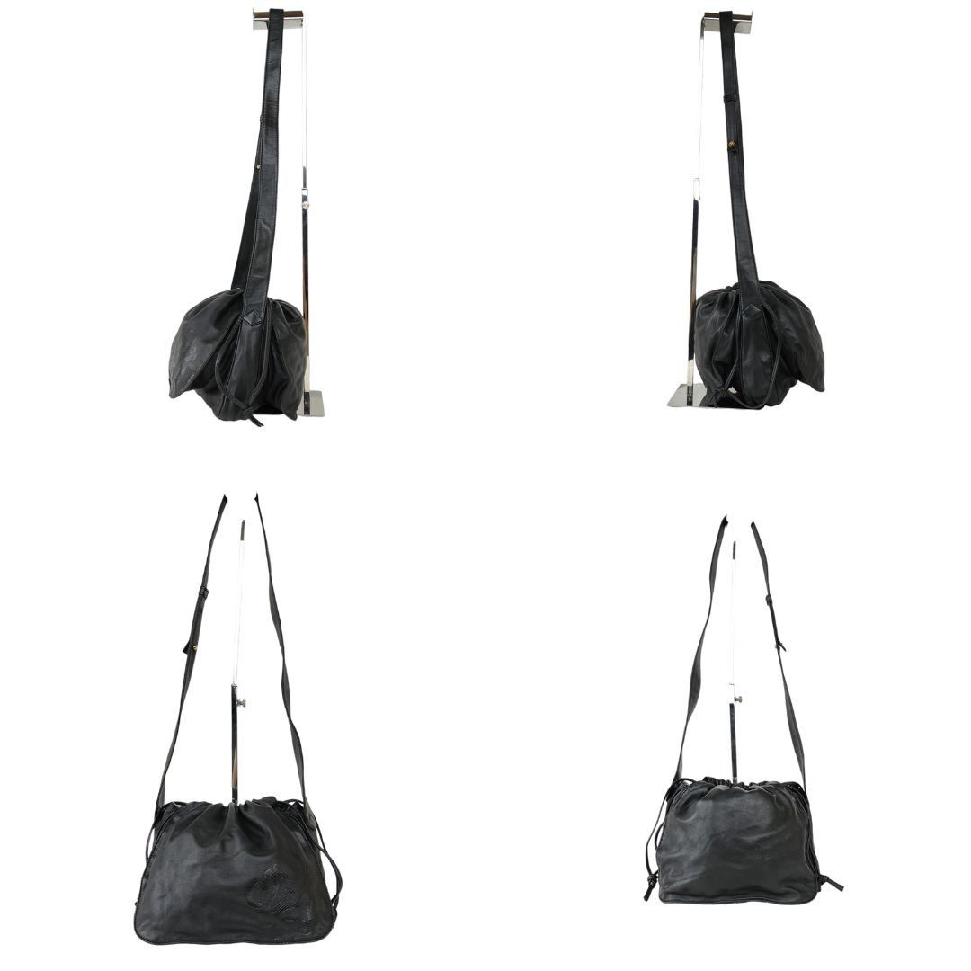 美品 ロエベ レザー ショルダーバッグ アナグラム フラップ ロゴ