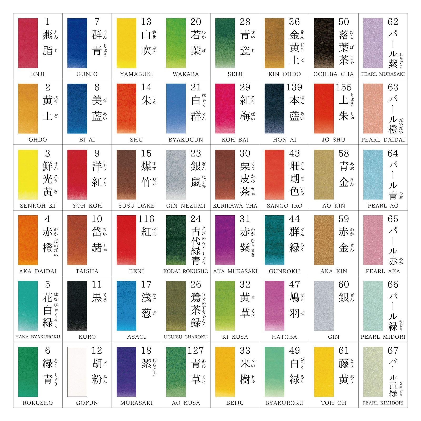 吉祥 日本画用絵具 角顔彩 上製 48色