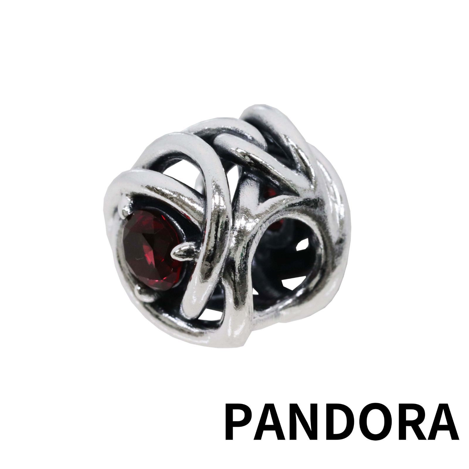 ☆【新品・正規品】ボックス・ショッパー付 PANDORA(パンドラ) ☆True Red Eternity サークル チャーム☆ カスタマイズアクセ スターリングシルバー シルバー925  ブレスレット ブランド アクセサリー 東京発送