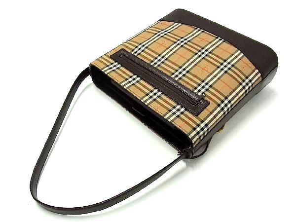 □新品同様□ BURBERRY バーバリー ノバチェック キャンバス×レザー