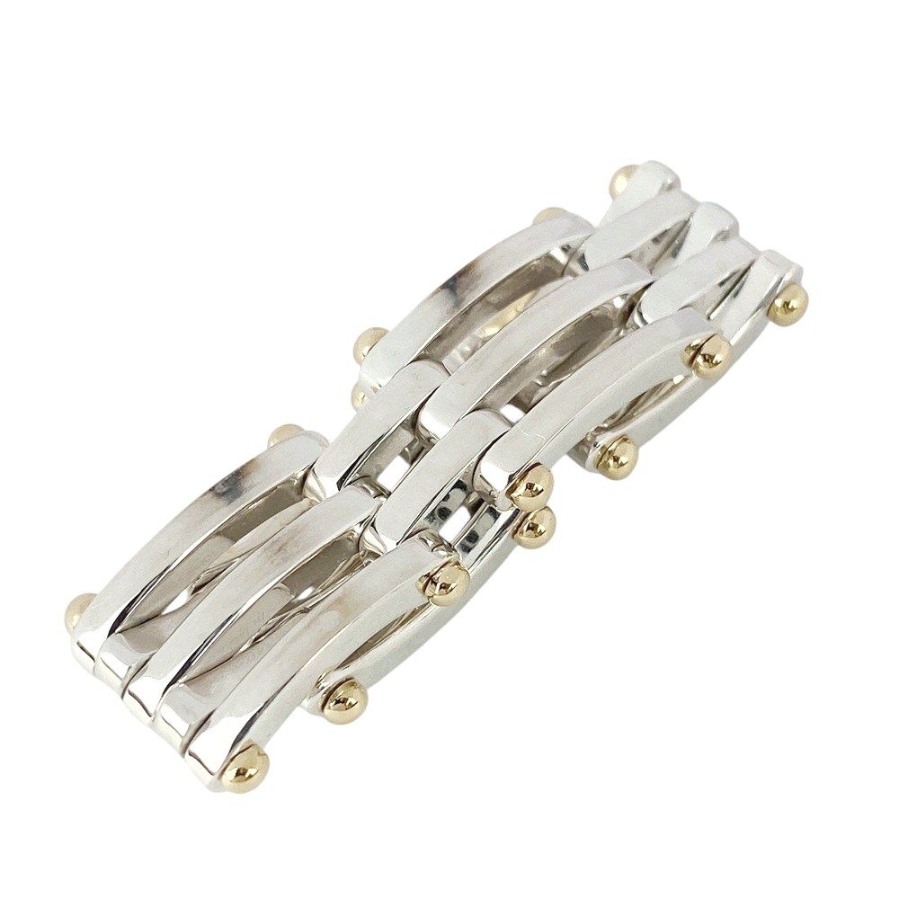 □新同□磨き済□ ティファニー ゲート リング 指輪 コンビ ゴールド  