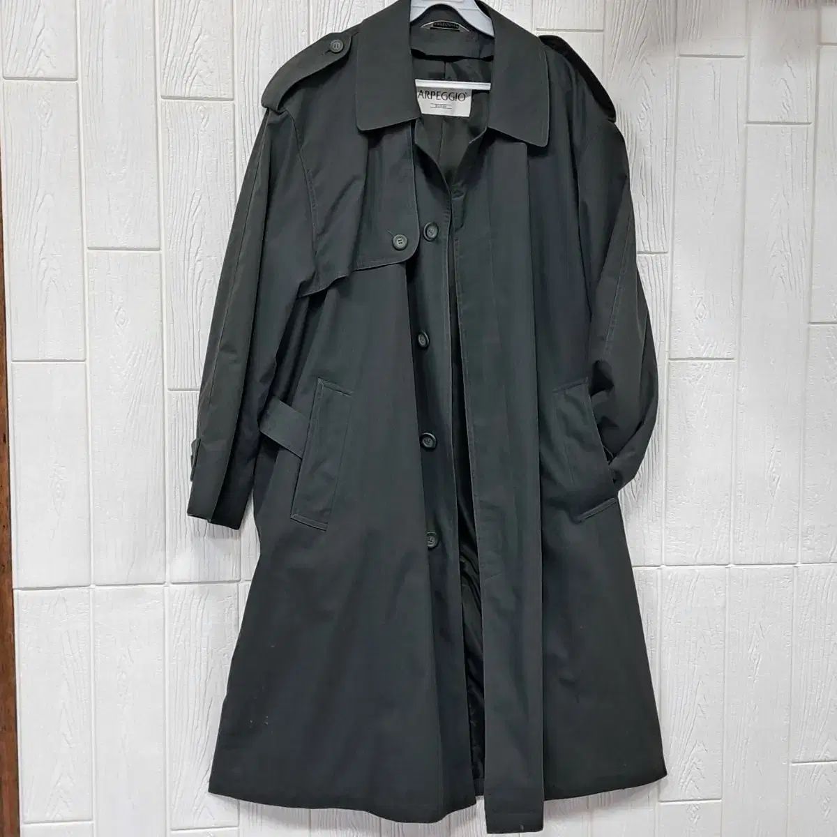 コーロンスポーツ ARPEGGIO ブラック ロング トレンチ コート