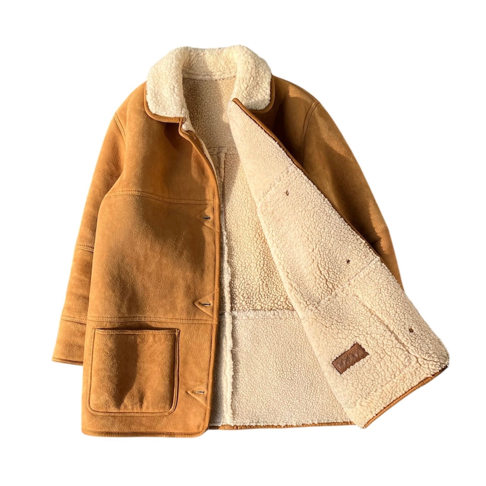 80s 90s L.L.Bean ランチコート ムートンコート リアルレザー