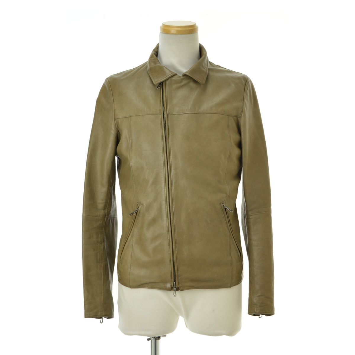 5351 POUR LES HOMMES キャメル レザーライダースジャケット