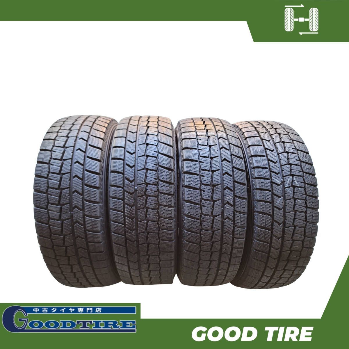 製 185 60R15 ダンロップ WINTER MAXX WM02 冬用 4本 8分山 タイヤ アクア フィット シエンタ 6671