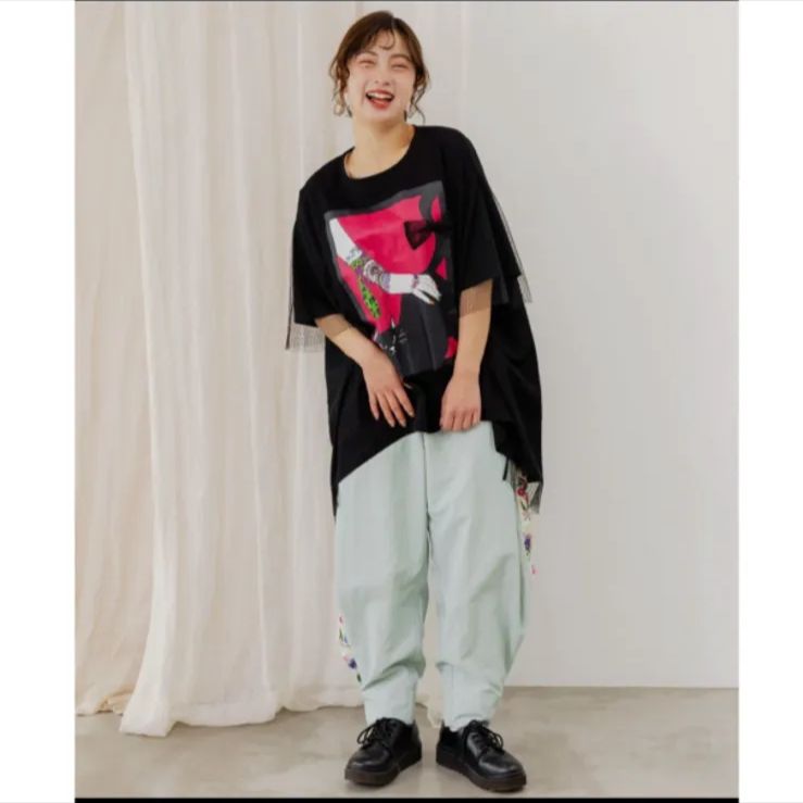 Scolar 花柄ラインパンツ
