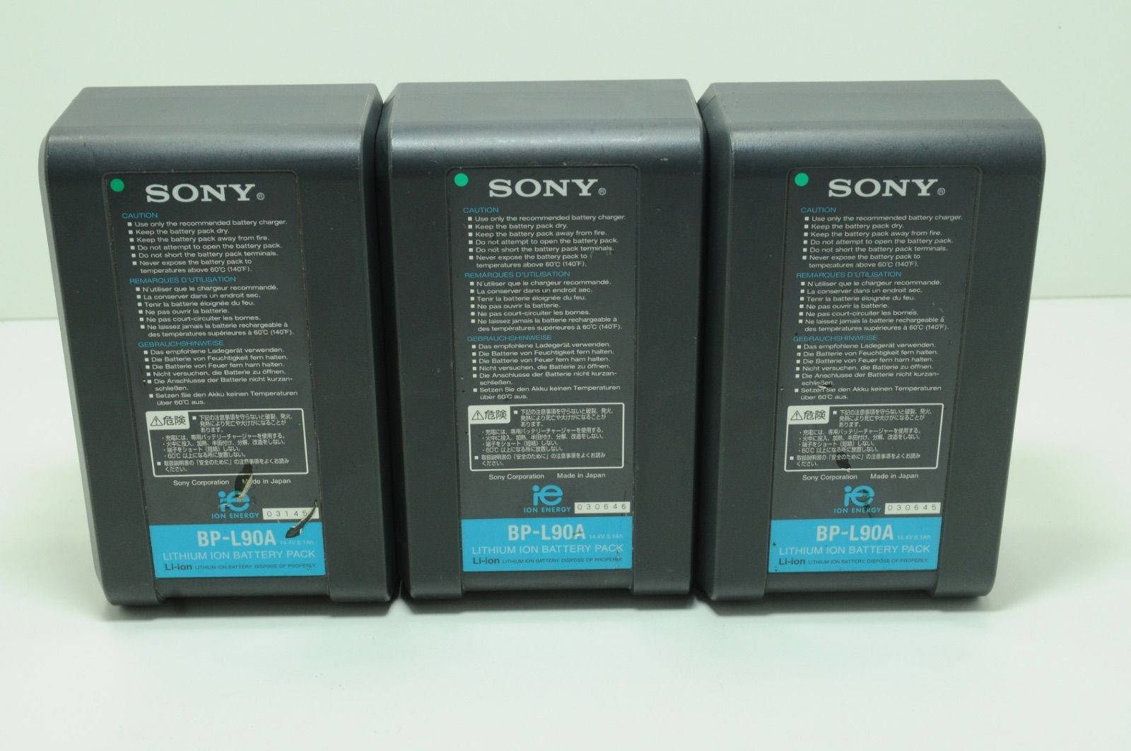 SONY ソニー バッテリーパック BP-L90A 3個セット 充電 済み