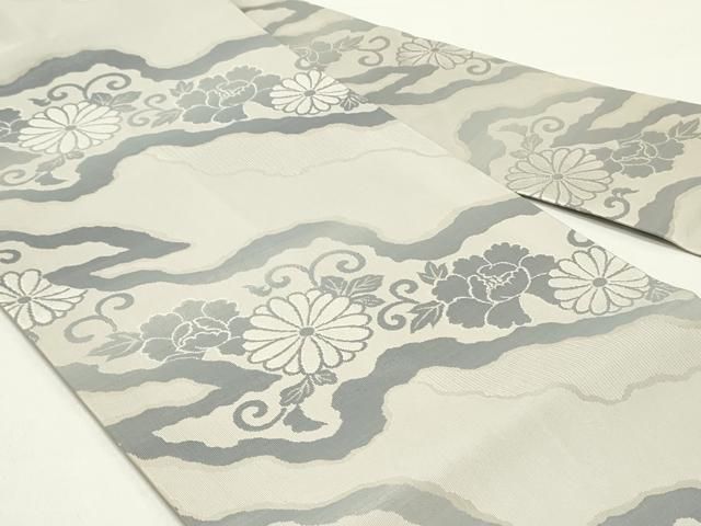 平和屋着物●九寸名古屋帯 御所つづれ 悦惶 道長花文 正絹 DAAY0179ob