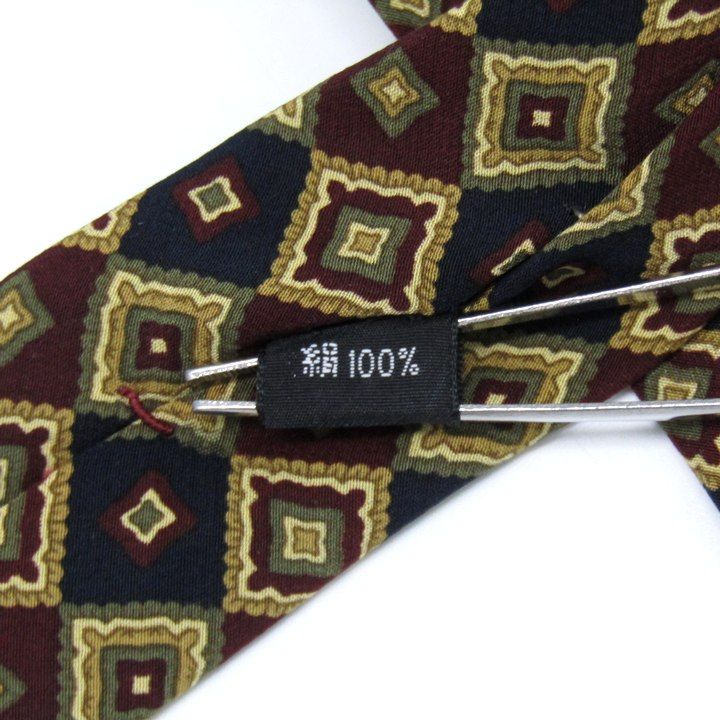 【極美品・送料無料】Christian Dior ディオール ネクタイ 格子柄 美品Christian Dior ネクタイ 格子柄 総柄 ネイビー 紺 赤 Christian