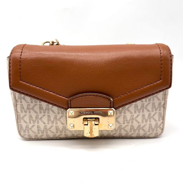 MICHAEL KORS マイケルコース シグネチャー レザー チェーン ショルダー バッグ eH09109A