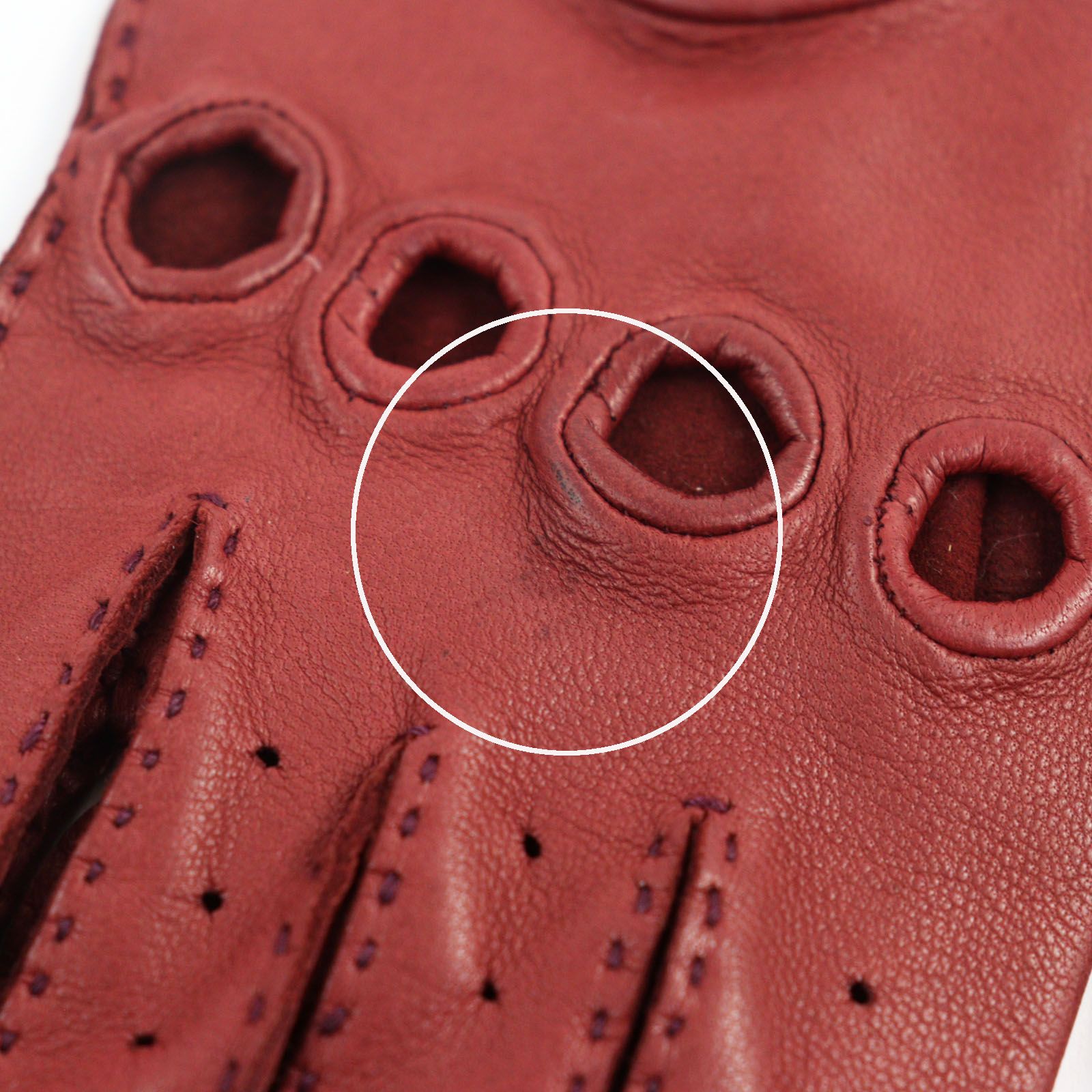 美品△HERMES エルメス ラムレザー セリエボタン パンチング  