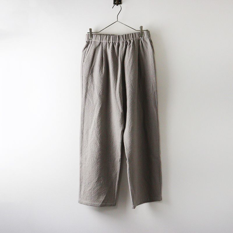 2025AW エヴァムエヴァ evameva E233T158 cotton wool wide pants コットン ウール ワイドパンツ 1｜グレー 2400014610123