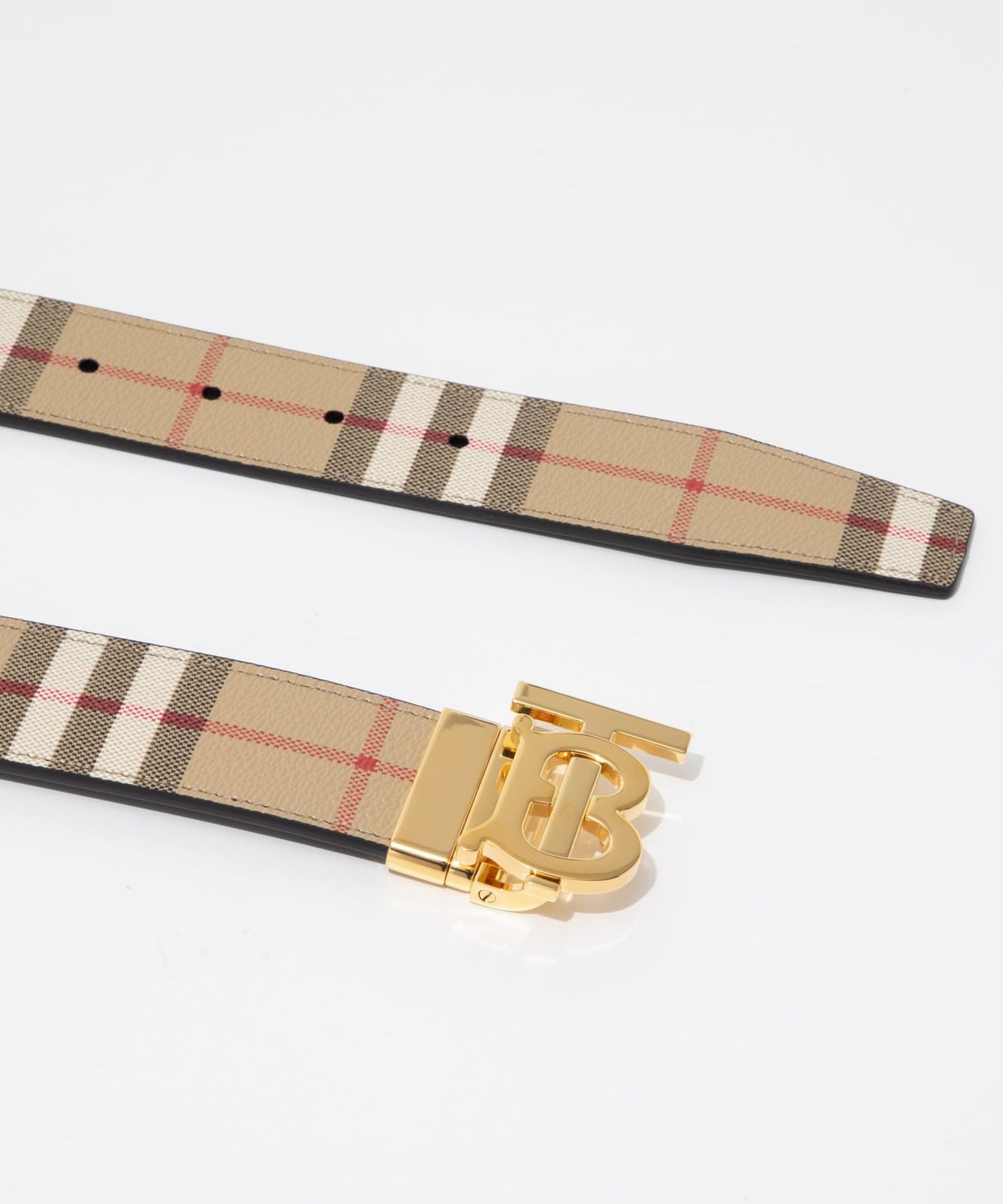 [BURBERRY] ベルト8070286 MB TB 35MM PLAQUE RVS DFCメンズ ARCHIVE BEIGE/GOLD