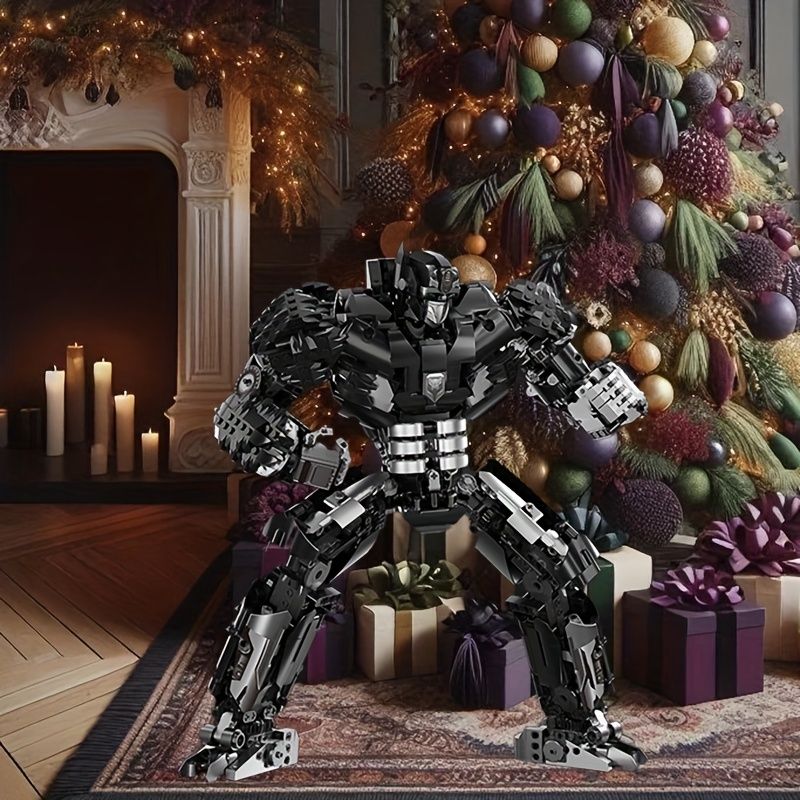 1900個以上の映画テーマのABSプラスチック製ブロック、変形するメカアーマーのフィギュア、黒色、ホームデコレーションのコレクションディスプレイ、ハロウィン/クリスマス/誕生日のサプ
