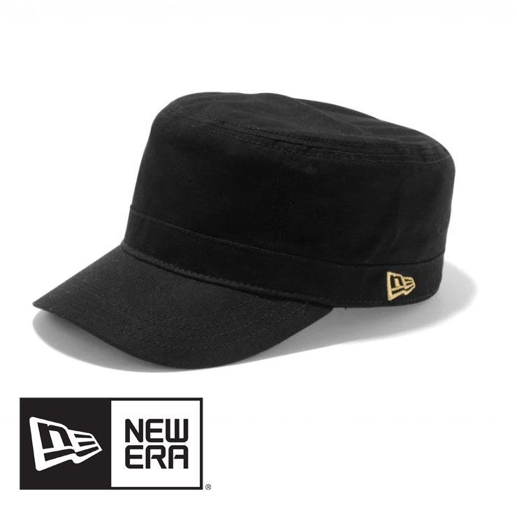 メンズ 黒 レディース ニューエラ キャップ NEW ERA WM-01 ブラック ゴールドフラッグ ワークキャップ 帽子 コットン 綿 アウトドア キャンプ