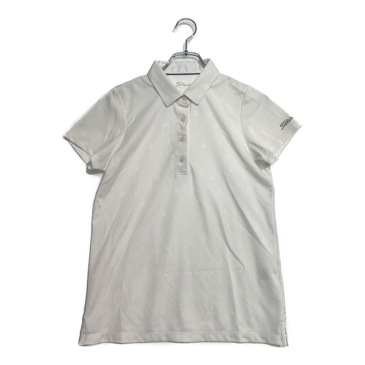  レディース タイトリスト Titleist 半袖ポロシャツ L 白 ホワイト 星柄 斜めボーダー