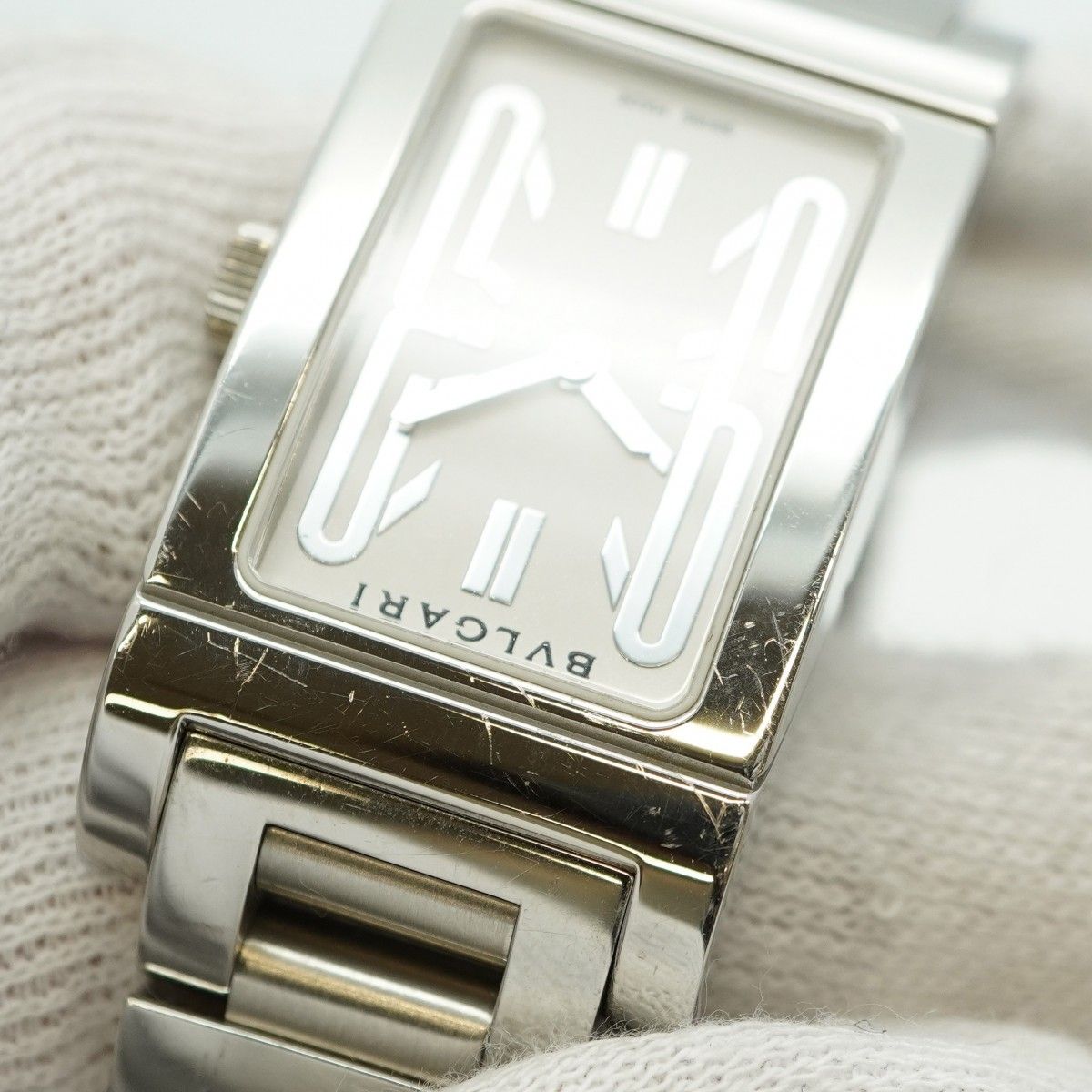 5wwc0090】ブルガリ レッタンゴロ RT39S 白文字盤【中古】腕時計  