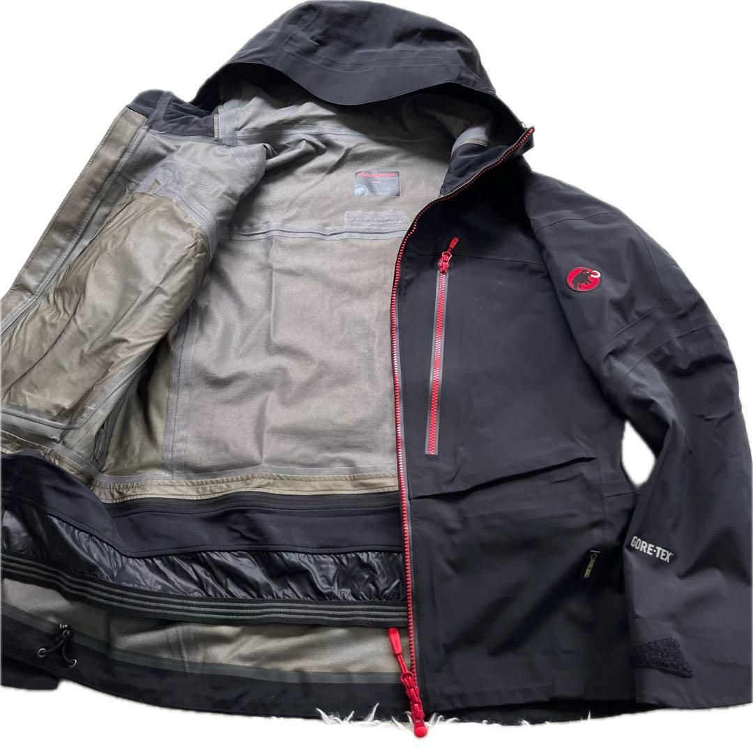 【人気】MAMMUT GORE-TEX Icefall II JKT マムート ゴアテックス アイスフォール2 ジャケット メンズ XL 黒 ロゴ刺繍 スノボウェア