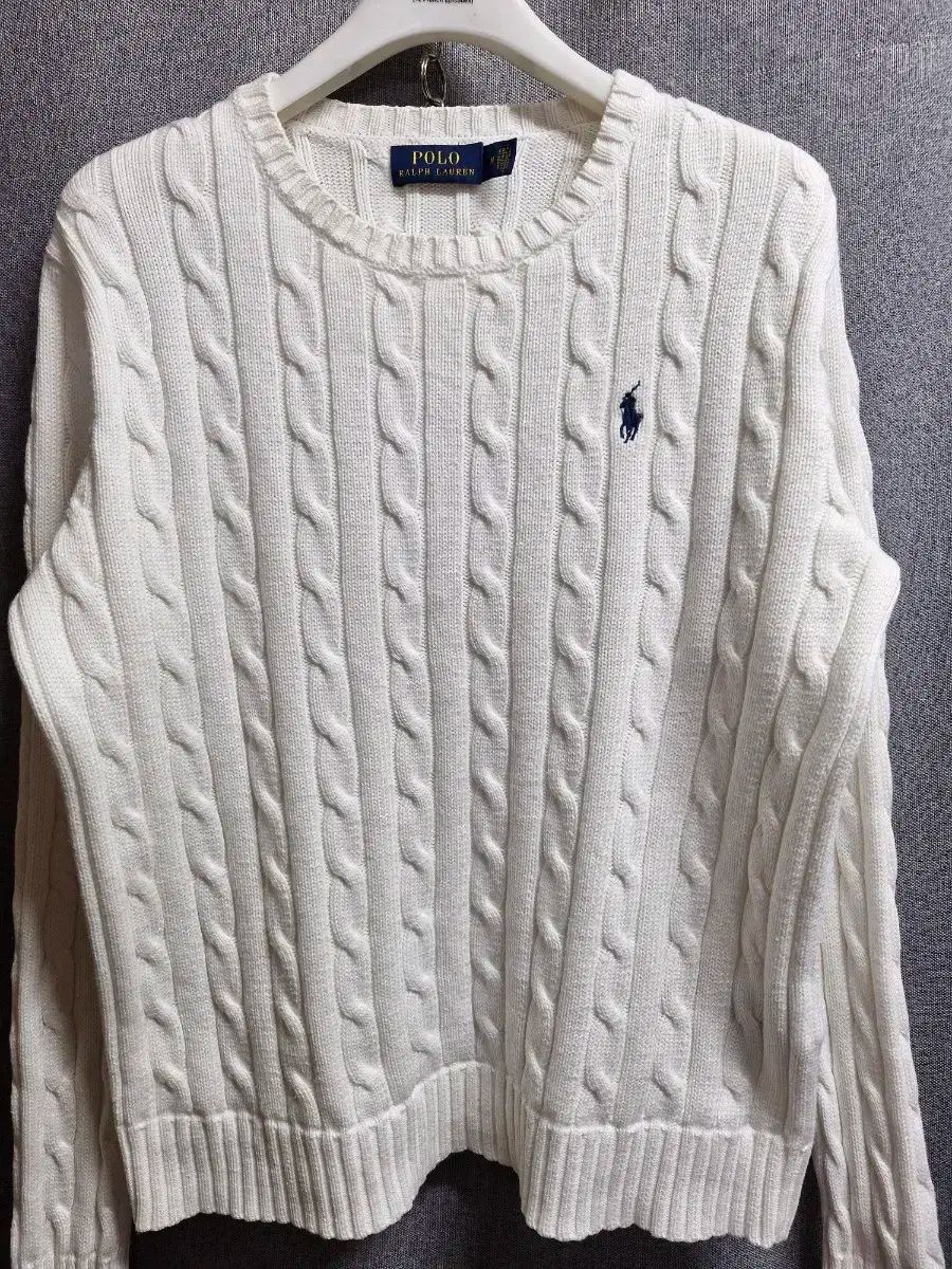 ポロ Ralph Lauren ラルフローレン ケーブル ニット 白 M