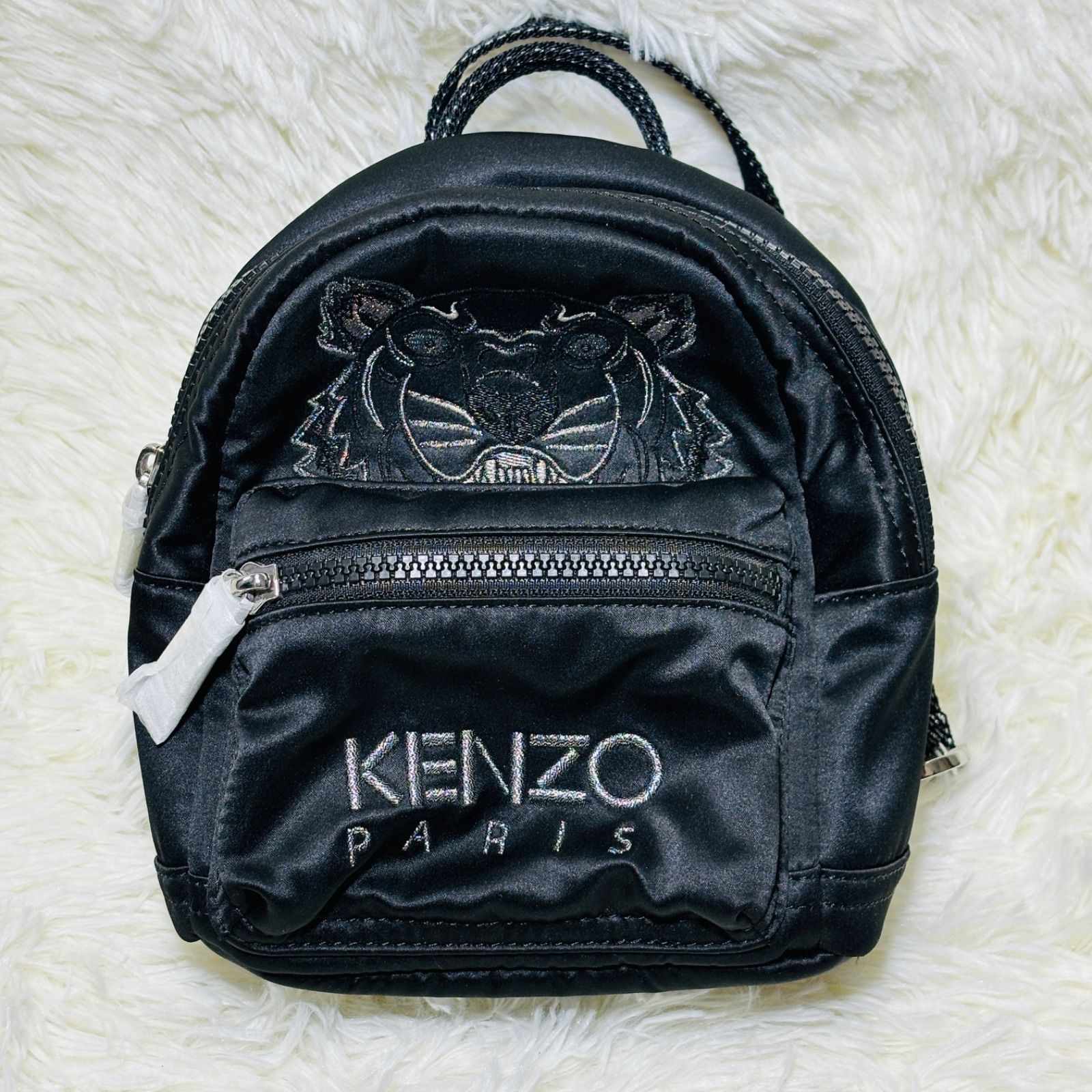 未使用品]KENZO ケンゾー ミニリュックサック ブラック タイガー 刺繍 