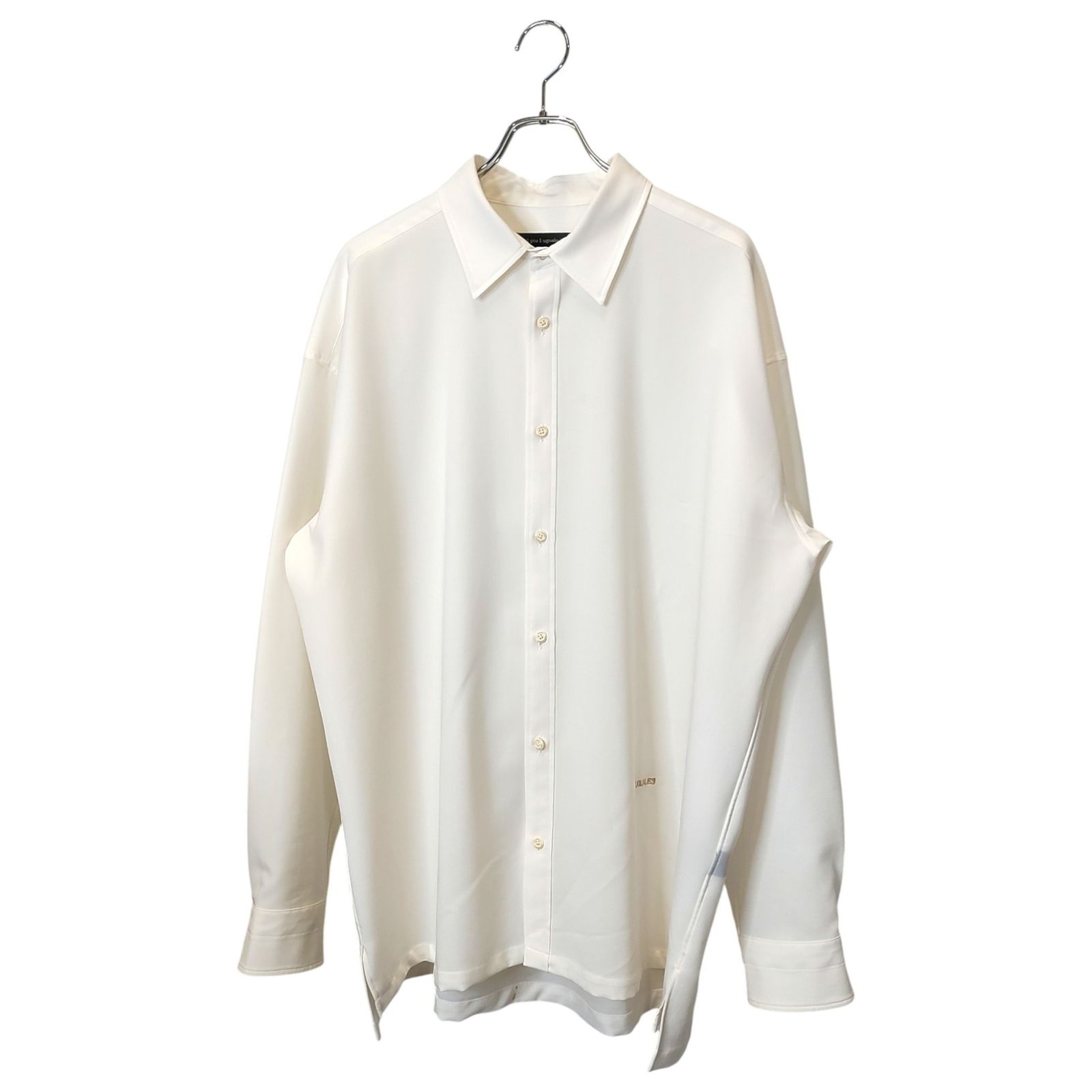 1PIU1UGUALE3 ウノピゥウノウグァーレトレ L|S BIG SHIRTS オーバーサイズ 長袖 シャツ MRS158 POE390 8 XXXL ホワイト メンズ
